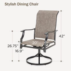 Patio Upgraded Padded High Back Dining Chairs For Porch, Deck, Backyard PHI VILLA -Phi Villa E02GF116 SP 6 cea14420 9b20 427a a617 c950d5cfa8bf