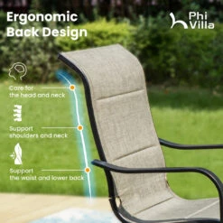 PHI VILLA C-Spring Textilene Patio Dining Chairs -Phi Villa E02GF118 4 29db47f2 b5dc 4a72 82cf 79bd8af48434