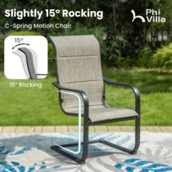 PHI VILLA C-Spring Textilene Patio Dining Chairs -Phi Villa E02GF118 5 f657f5c9 08bc 45db bc61 5a8455f0863d