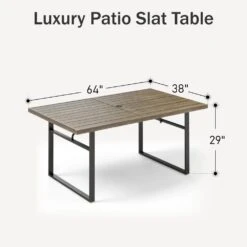 Phi Villa Patio Rectangle Patio Dining Table With U-shaped Legs -Phi Villa E02GF139 N 5