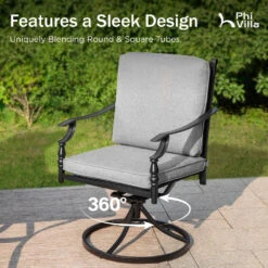 Phi Villa Calabash Patio Dining Chairs-Swivel Chairs & Fixed Chairs -Phi Villa E02GF1672025.2.17 1 c98b72f8 baa3 4dbc a963 83aa623fb6e2