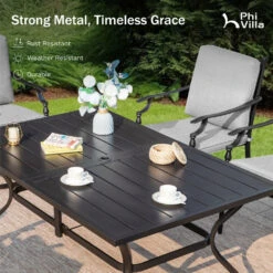 Phi VIlla Calabash 7-Piece Patio Dining Set With Mixed Chairs -Phi Villa E02GF1672025.2.17 7