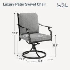 Phi Villa Calabash Patio Dining Chairs-Swivel Chairs & Fixed Chairs -Phi Villa E02GF1672025.2.17 9