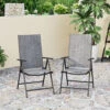 Phi Villa Folding Sling Dining Chair Aluminum & Steel Frame, Set Of 2 -Phi Villa Folding Sling Dining Chair Aluminum Steel Frame grey