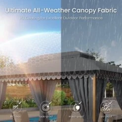 PHI VILLA 10’x13’ Patio Affordable Gazebo With Mosquito Net -Phi Villa GA051 2025.4.30 06