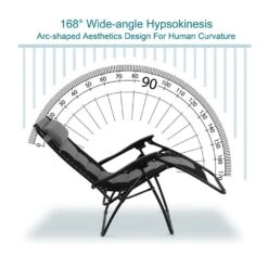 PHI VILLA Padded Zero Gravity Chair Adjustable Recliner With Cup Holder -Phi Villa Grey Adjustable Lounge Chair with Cup Holder 6