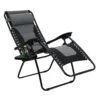 PHI VILLA Padded Zero Gravity Chair Adjustable Recliner With Cup Holder -Phi Villa Grey Padded Zero Gravity Chair 1