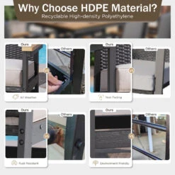 7-Pcs Outdoor Dining Set With HPDE Rattan Chair And Wood-like Table -Phi Villa HDPE PV 491 PV 25.4.9 6