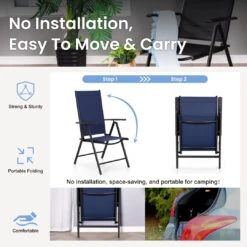 9-Piece Patio Dining Set With Foldable Textilene Chairs Phi Villa -Phi Villa HPGF PV2024.9.10 5