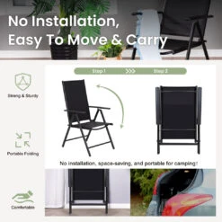 9-Piece Patio Dining Set With Foldable Textilene Chairs Phi Villa -Phi Villa HPGF PV2024.9.4 5