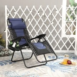 PHI VILLA Set Of 2 Padded Zero Gravity Lounge Chair Folding Patio Recliner -Phi Villa IMG 1300 1