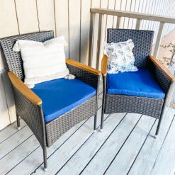 PHI VILLA Rattan Steel Cushioned Outdoor Dining Chairs, Set Of 2 -Phi Villa IMG 1988 bd17801a 86d2 426b 9364 2700128ffc7e