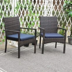 PHI VILLA Outdoor Wicker Rattan Haiti Chair Set Of 2 -Phi Villa IMG 3635