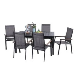 PHI VILLA 7-Piece/9-Piece Outdoor Dining Set With Textilene Dining Chairs & Adjustable Table -Phi Villa IMG 4457 1500x1500 1c96d0ca fb13 49d2 aeae 657f8f2c0ff4
