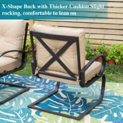 PHI VILLA C-Spring Metal Cushioned Lounge Chairs -Phi Villa IMG 4940