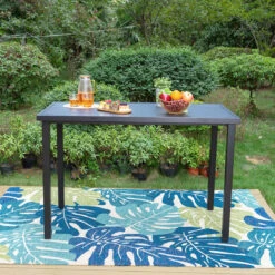 Phi Villa 56" Pub Rectangular Steel Bar High Table -Phi Villa IMG 6227