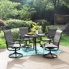 Phi Villa 5-Piece Outdoor Dining Set With Round Table & Textilene Swivel Chairs -Phi Villa IMG 6713
