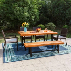 PHI VILLA 7-Piece Outdoor Dining Set With 6 Rattan Chairs & Acacia Wooden Table 34 PHI VILLA 7-Piece Outdoor Dining Set With 6 Rattan Chairs & Acacia Wooden Table -Phi Villa IMG 8224 bfb99138 ea31 4a29 bc63 d97451afd232