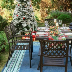 7-Piece Patio Dining Set With Stackable Chairs For Garden, Backyard PHI VILLA -Phi Villa IMG 9751