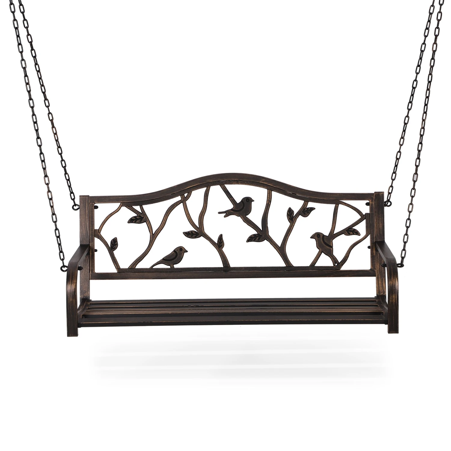 Phi Villa Metal Outdoor Porch Swing, Hanging Patio Bench 7 Phi Villa Metal Outdoor Porch Swing, Hanging Patio Bench - Image 5