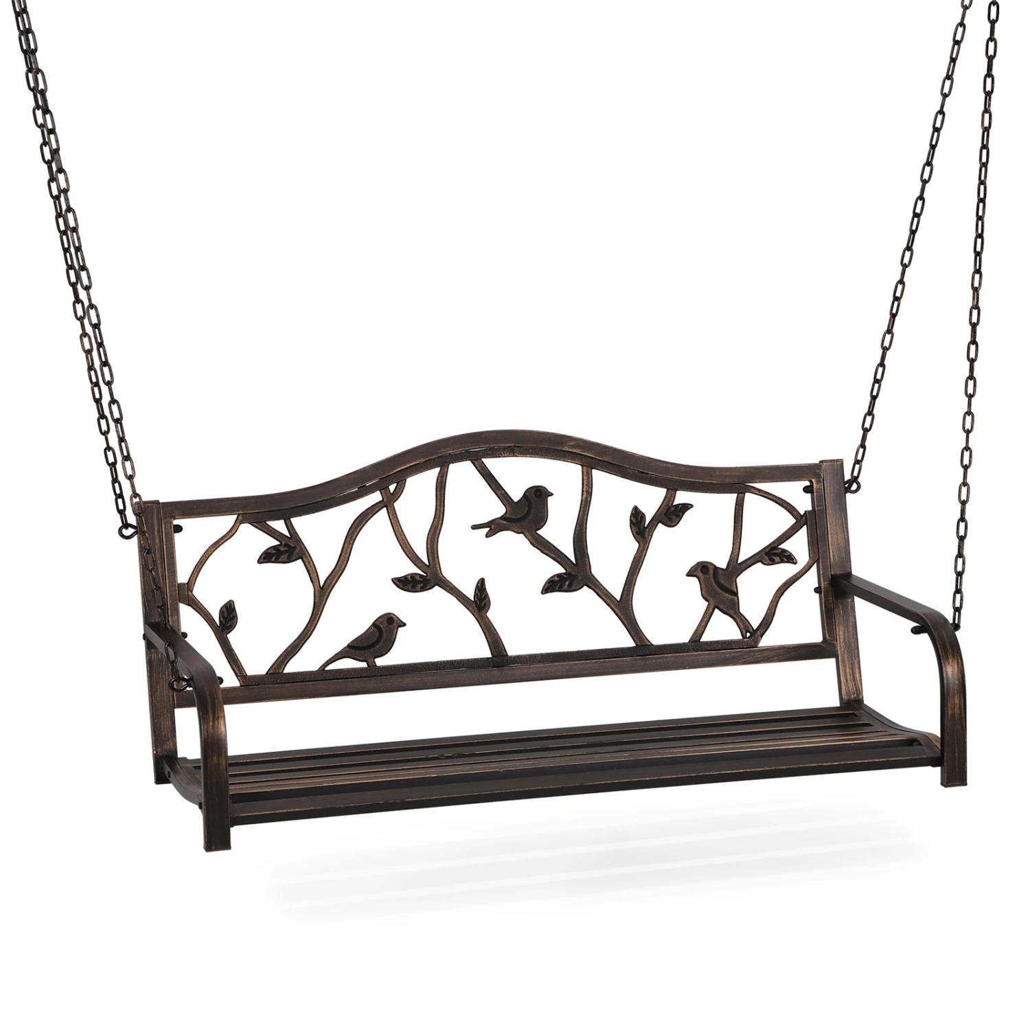 Phi Villa Metal Outdoor Porch Swing, Hanging Patio Bench 12 Phi Villa Metal Outdoor Porch Swing, Hanging Patio Bench - Image 10