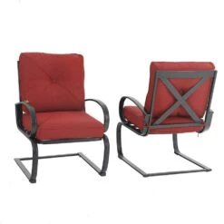 PHI VILLA C-Spring Metal Cushioned Lounge Chairs -Phi Villa LB 10298 cd455a3a 489f 46ec 9cc4 362c5aadb931