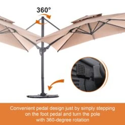 PHI VILLA 10ft Patio Square Umbrella Outdoor Offset Umbrella 23 PHI VILLA 10ft Patio Square Umbrella Outdoor Offset Umbrella -Phi Villa LB 13669