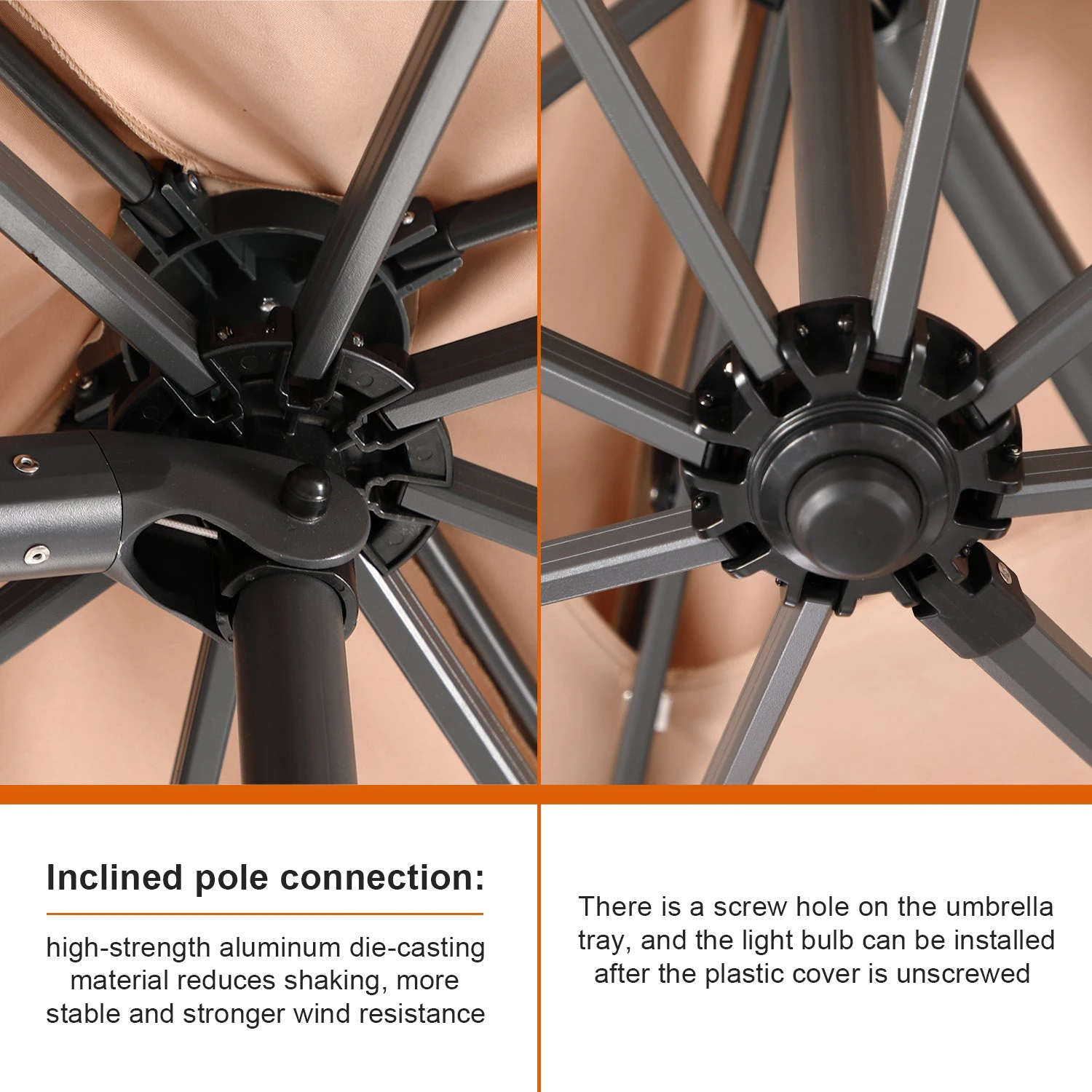 PHI VILLA 10ft Patio Square Umbrella Outdoor Offset Umbrella 10 PHI VILLA 10ft Patio Square Umbrella Outdoor Offset Umbrella - Image 8