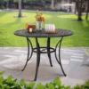 Phi Villa Cast Aluminum Enlarged Round High Pub Table -Phi Villa LB 14979