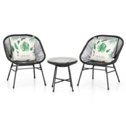 Phi Villa 3-Piece Outdoor Wicker Conversation Set -Phi Villa LB 17515