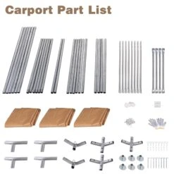 PHI VILLA 10x20 Ft Heavy Duty Carport Canopy Instant Garage With Removable Sidewalls And Doors -Phi Villa LB 17898 2