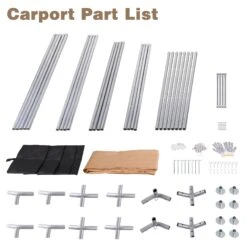 PHI VILLA 10x20 Ft Heavy Duty Carport Car Canopy Instant Garage Party Tent 19 PHI VILLA 10x20 Ft Heavy Duty Carport Car Canopy Instant Garage Party Tent -Phi Villa LB 17900 1