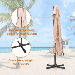 PHI VILLA 10ft Patio Square Umbrella Outdoor Offset Umbrella 27 PHI VILLA 10ft Patio Square Umbrella Outdoor Offset Umbrella -Phi Villa LB 18229