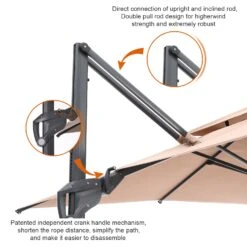 PHI VILLA 10ft Patio Square Umbrella Outdoor Offset Umbrella 25 PHI VILLA 10ft Patio Square Umbrella Outdoor Offset Umbrella -Phi Villa LB 18245