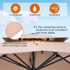 PHI VILLA 10ft Patio Square Umbrella Outdoor Offset Umbrella 20 PHI VILLA 10ft Patio Square Umbrella Outdoor Offset Umbrella -Phi Villa LB 18248