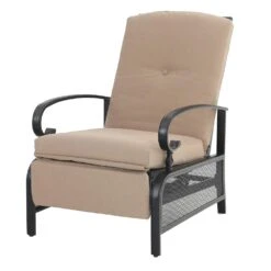 PHI VILLA Patio Lounge Chair Adjustable Metal Relaxing Recliner -Phi Villa LB 19030 00d6eb37 a7a7 4a7b b4ae 2102c9999ba6