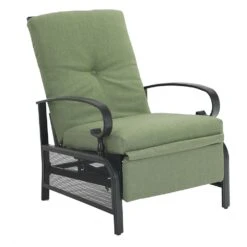 PHI VILLA Patio Lounge Chair Adjustable Metal Relaxing Recliner -Phi Villa LB 19047