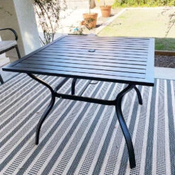 Phi Villa 37" Metal Square Slat Patio Dining Table With Umbrella Hole 17 Phi Villa 37" Metal Square Slat Patio Dining Table With Umbrella Hole -Phi Villa Metal Steel Slat Dining Table with Umbrella Hole 1 0f8f9342 e477 40fa a477 4ef598260a91