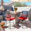 Outdoor Bohemian Swivel Bar Stools Set For Garden, Bar-PHI VILLA -Phi Villa Outdoor Extra Wide Height Swivel Bar Stools Set 812acbe3 f918 4dcd 90a1 df4e4d133617