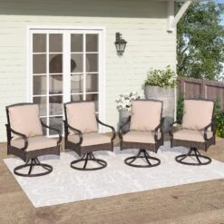 Outdoor Rattan Swivel Dining Chairs For Graden, Balcony PHI VILLA 31 Outdoor Rattan Swivel Dining Chairs For Graden, Balcony PHI VILLA -Phi Villa Outdoor Rattan Swivel Dining Chairs for Graden Balcony PHI VILLA 2