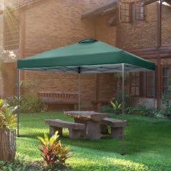 PHI VILLA 10x10Ft Pop Up Canopy Tent With Wheeled Bag,Straight Legs, 100 Sq. Ft -Phi Villa PHI VILLA 10x10Ft Pop Up Canopy Tent with Wheeled Bag Straight Legs 100Sq.Ft GR