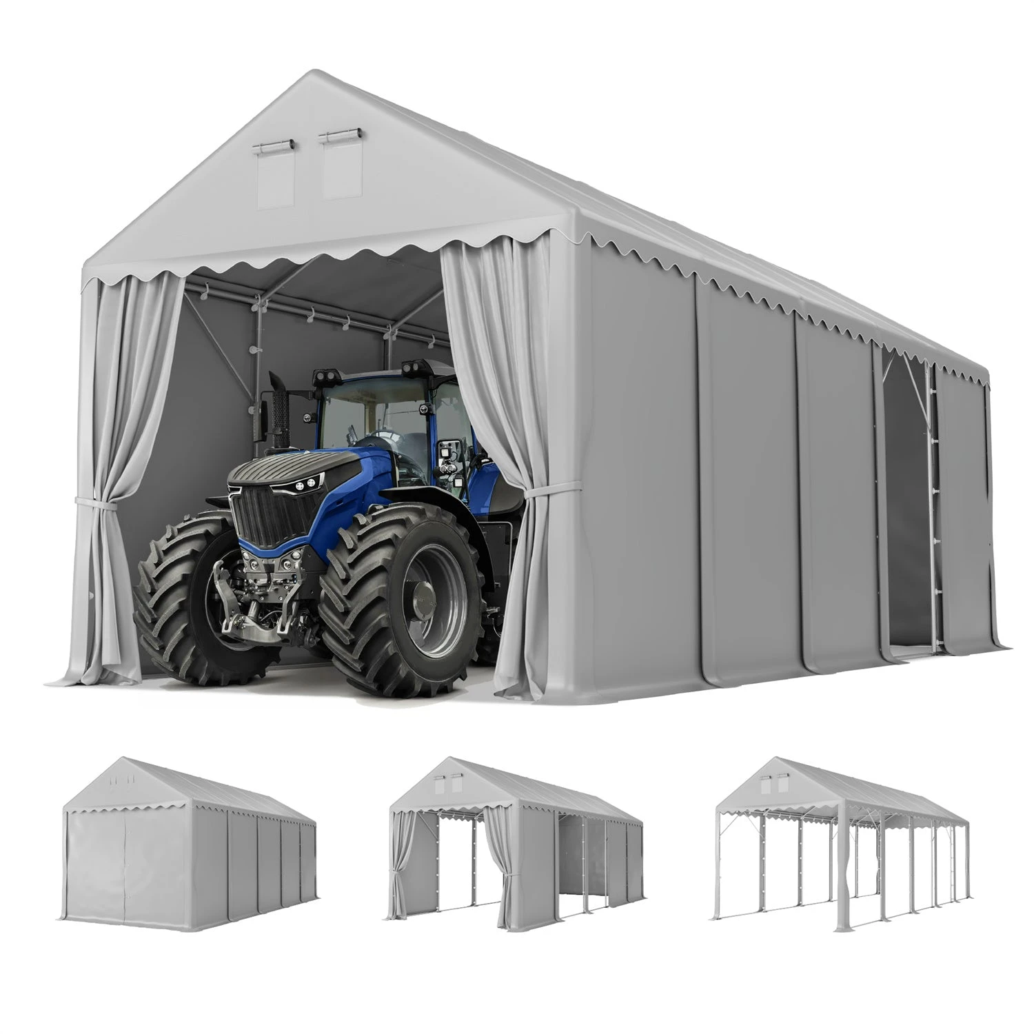 PHI VILLA 13x32ft Premium Outdoor Gray High Carport Best Durable Storage Shed 5 PHI VILLA 13x32ft Premium Outdoor Gray High Carport Best Durable Storage Shed - Image 3