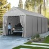 PHI VILLA 13x32ft Premium Outdoor Gray High Carport Best Durable Storage Shed -Phi Villa PHI VILLA 13x32ft Premium Outdoor Gray Carport02