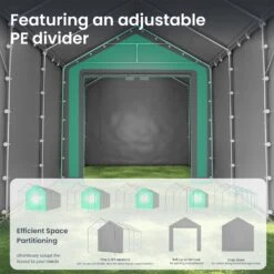 PHI VILLA 13x32ft Premium Outdoor Gray High Carport Best Durable Storage Shed 19 PHI VILLA 13x32ft Premium Outdoor Gray High Carport Best Durable Storage Shed -Phi Villa PHI VILLA 13x32ft Premium Outdoor Gray Carport06