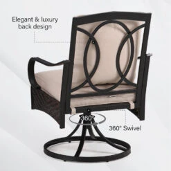 7-Piece Outdoor Dining Set With Rattan Swivel Chairs For Backyard PHI VILLA -Phi Villa PHI VILLA 2 Piece Patio Steel Rattan Swivel Chairs with Cushions 1 d204bfa3 1f78 47b6 b1d1 851ed6f7cbf1