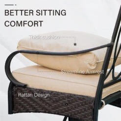 8-Seat Patio Dining Set With Wood-like Table & Luxurious Cushioned Chairs For Family Reunion Phi Villa -Phi Villa PHI VILLA 2 Piece Patio Steel Rattan Swivel Chairs with Cushions 5 05421fd8 e587 43fb a580 3562e7bb53ff 1