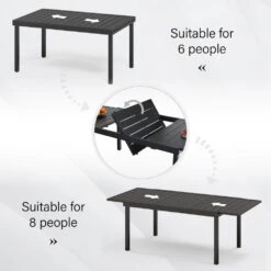 6-8 Person Extenable Outdoor Dining Table PHI VILLA 13 6-8 Person Extenable Outdoor Dining Table PHI VILLA -Phi Villa PHI VILLA 6 8 Person Metal Adjustable Outdoor Dining Table 2 511485a5 9afa 45d2 a27b b4595f28ee4d