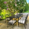 Phi Villa 7 / 9-Piece Outdoor Dining Set With Adjustable Table & Fashionable Dining Arm Chairs 1 Phi Villa 7 / 9-Piece Outdoor Dining Set With Adjustable Table & Fashionable Dining Arm Chairs -Phi Villa PHI VILLA 7 piece 9 piece Outdoor Dining Set With Adjustable Table Fashionable Dining Arm Chairs