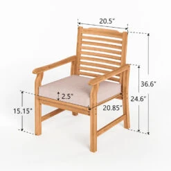 PHI VILLA Acacia Wood Patio Dining Chairs With Cushions -Phi Villa PHI VILLA 79 Pieces Acacia Wood Outdoor Dining Set Wih Expandable Teak Dining Table Wooden Chairs with Cushions 2 2a78f2ba 2e7d 47a8 9eb3 ffdaeffc3c54