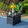 PHI VILLA Outdoor Bistro Side Table With Umbrella Hole 1 PHI VILLA Outdoor Bistro Side Table With Umbrella Hole -Phi Villa PHI VILLA Outdoor Bistro Table with Umbrella Hole beaf7852 647f 4d11 b439 b4658cdcc6e2